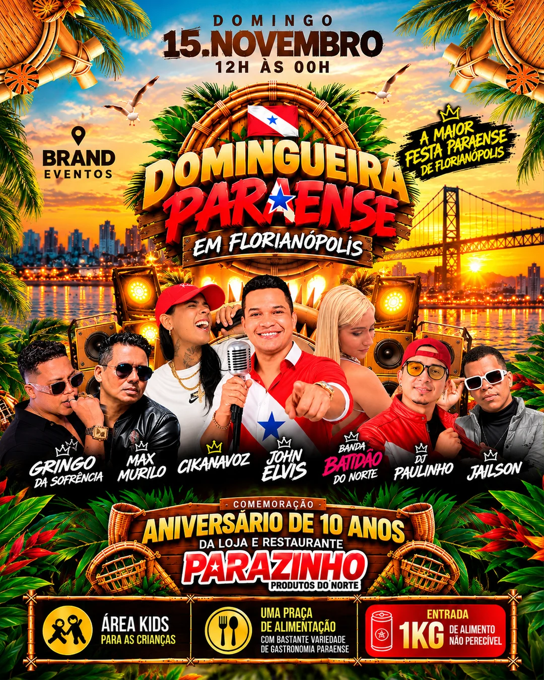 Arte do evento DOMINGUEIRA PARAENSE EM FLORIANÓPOLIS